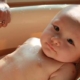 Baby relaxing in bath