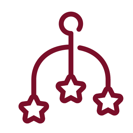Icon of baby mobile with stars. Private birth classes in Baltimore