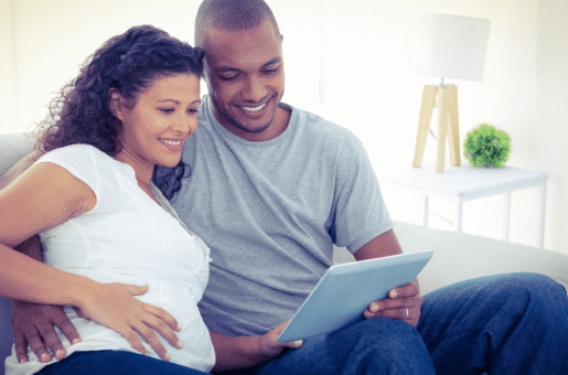 pregnant couple private childbirth class