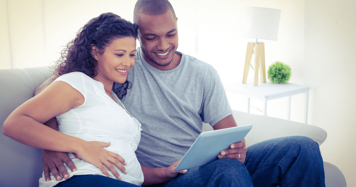 pregnant couple private childbirth class
