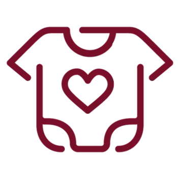 Onesie with heart. Doulas of Baltimore childbirth education in Towson